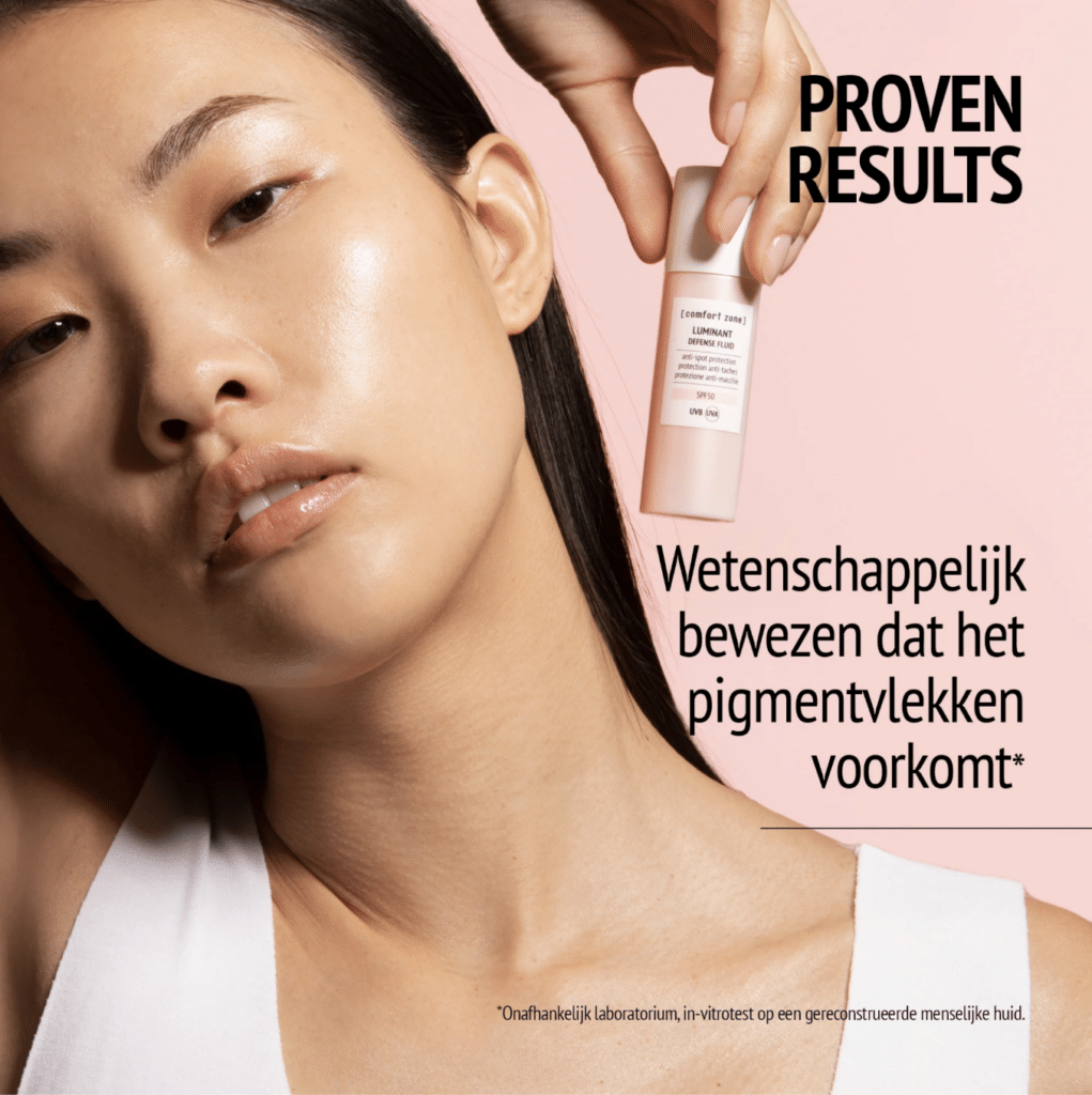 Luminant Defense Fluid SPF, een lichte fluïde voor dagelijkse zonbescherming tegen pigmentvlekken, geschikt voor alle huidtypes