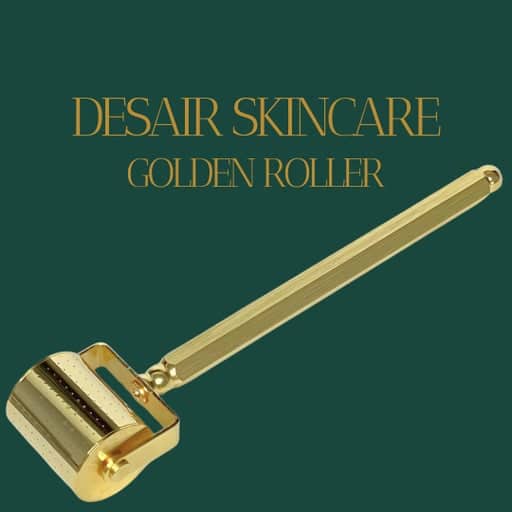 Golden Roller microneedlingtool voor het stimuleren van haargroei en hoofdhuidgezondheid